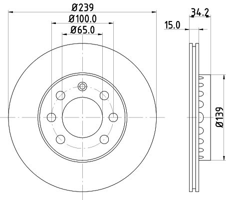 HELLA PAGID Тормозной диск 8DD 355 107-581